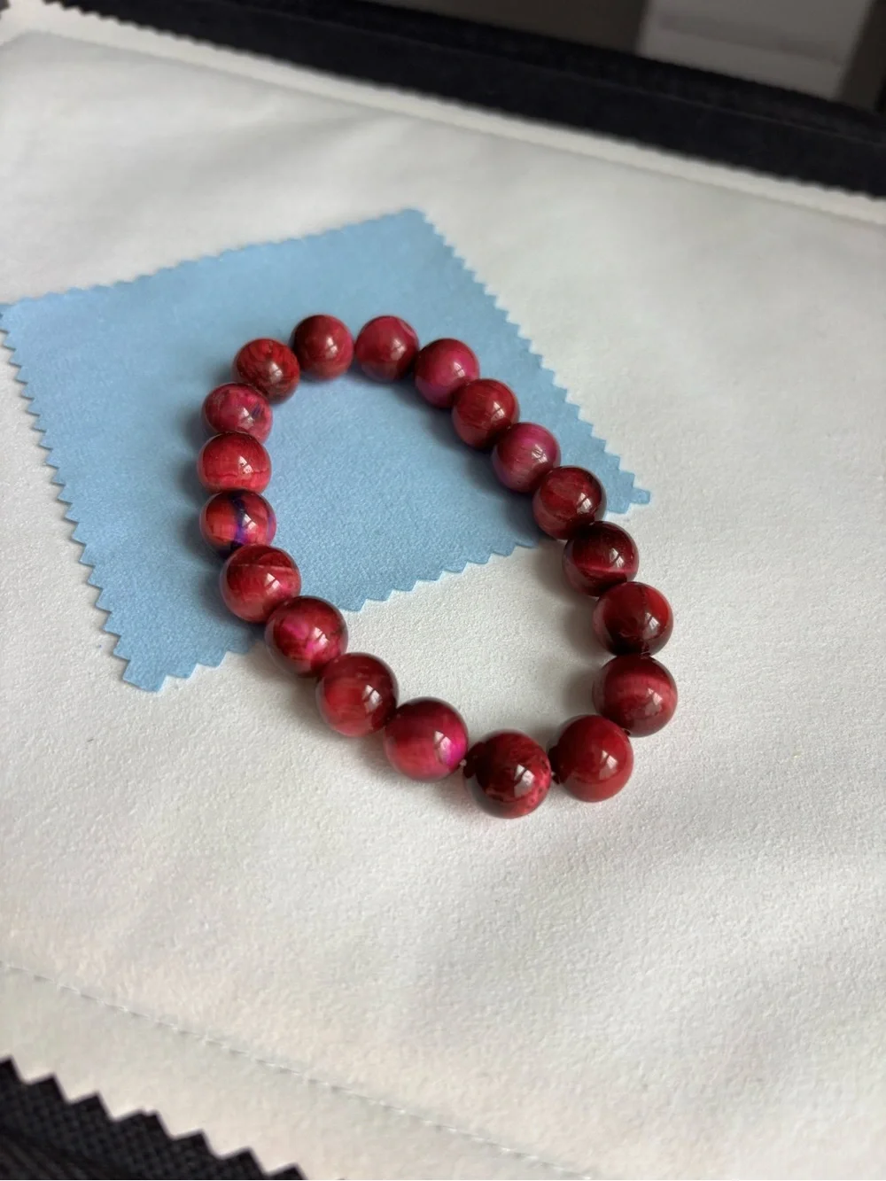 10mm Pink Tiger Eye Beaded Stretch Bracelet - Women Jewelry